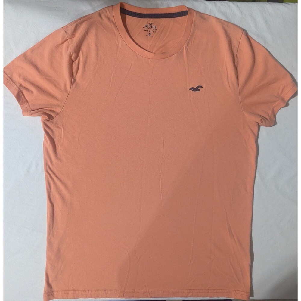Hollister Men Crew Neck Tee M Coral Must-Have Collection